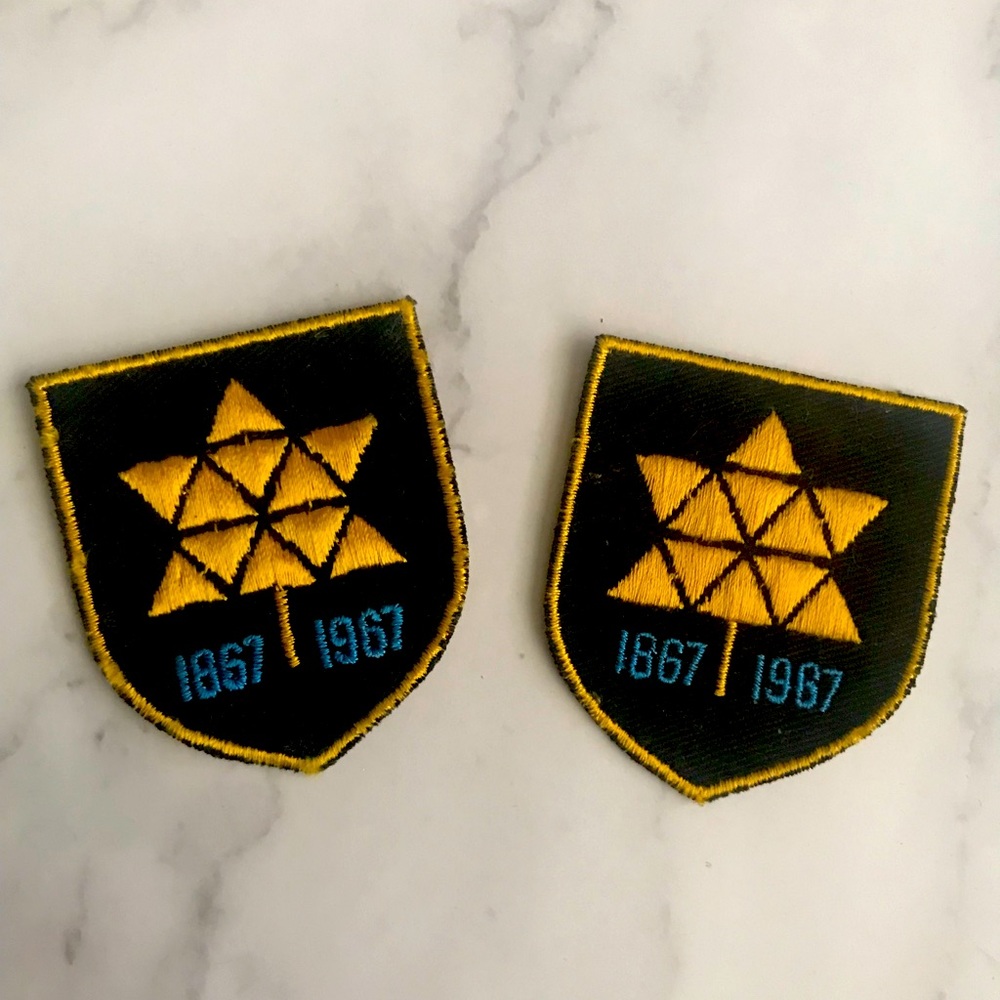 2x 1967 Canada centennial patches! Vintage